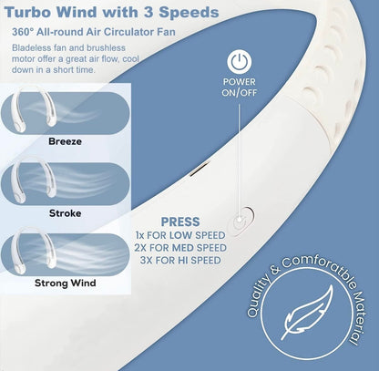 Portable Rechargeable Neck Fan